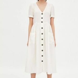 Zara style midi button down dress